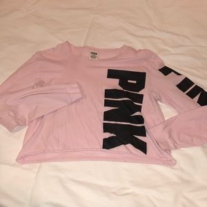 PINK long sleeve crop top